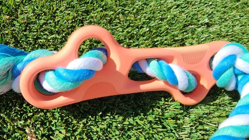 Rubber Bone Chew Toy with Rope