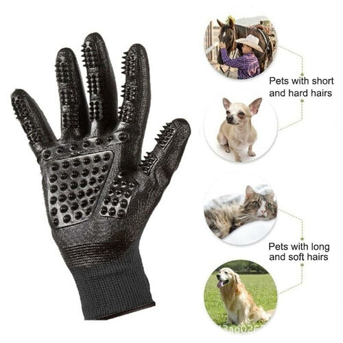 Pet grooming gloves