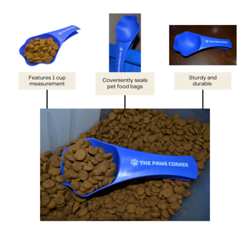 Paw-shaped pet food scoop
