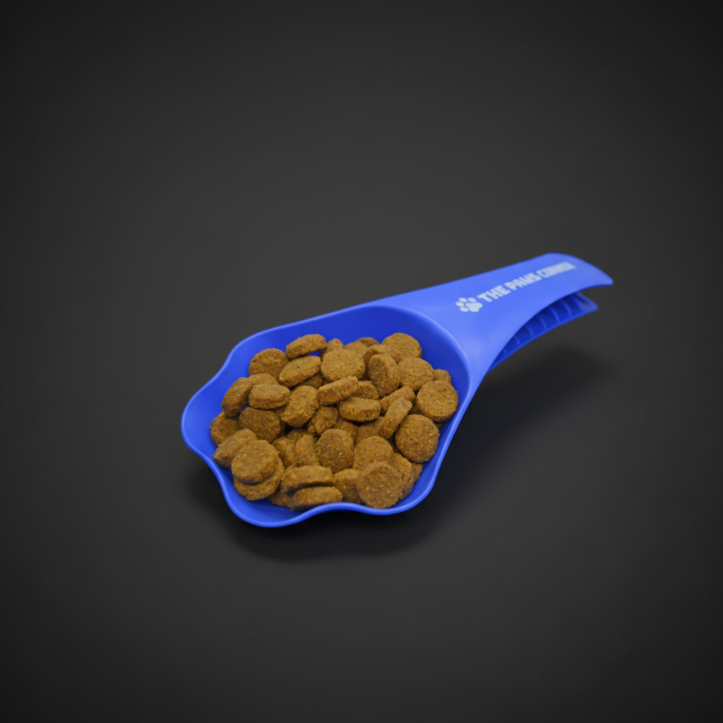 Paw-shaped pet food scoop