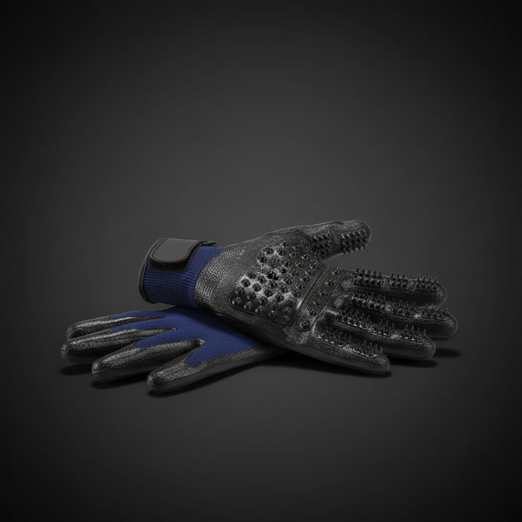 Pet grooming gloves
